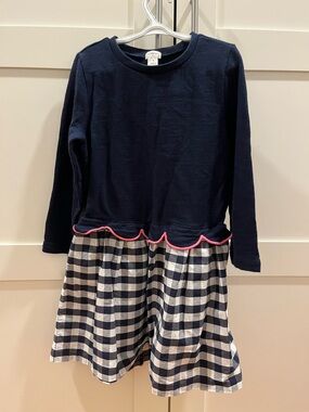 Crewcuts navy, pink and gingham dress size 7